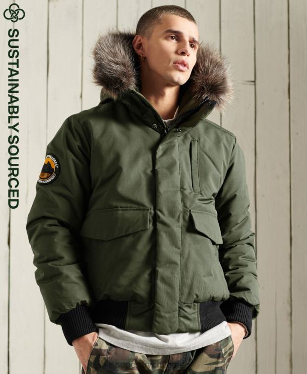 hombres Superdry caqui chaqueta bomber everest 2R68Z1084