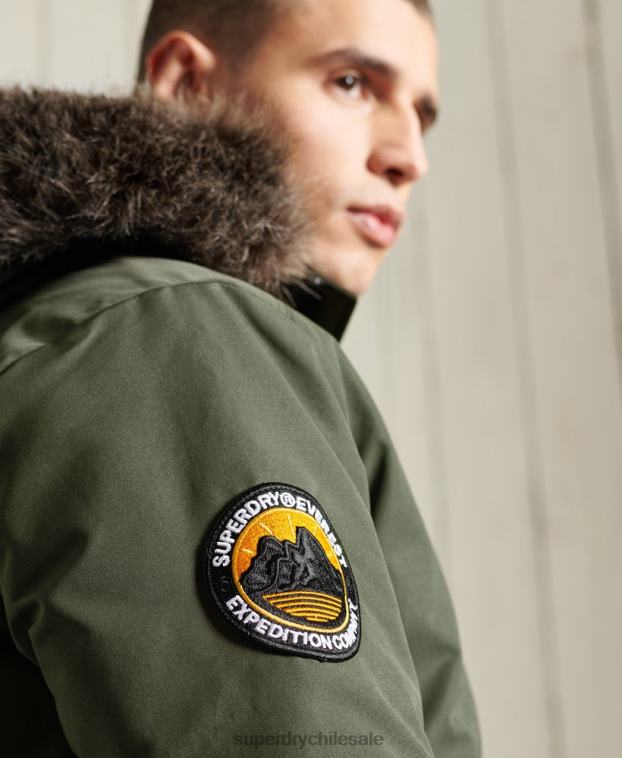 hombres Superdry caqui chaqueta bomber everest 2R68Z1084