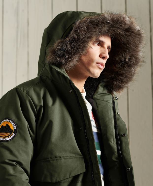 hombres Superdry caqui chaqueta bomber everest 2R68Z1084
