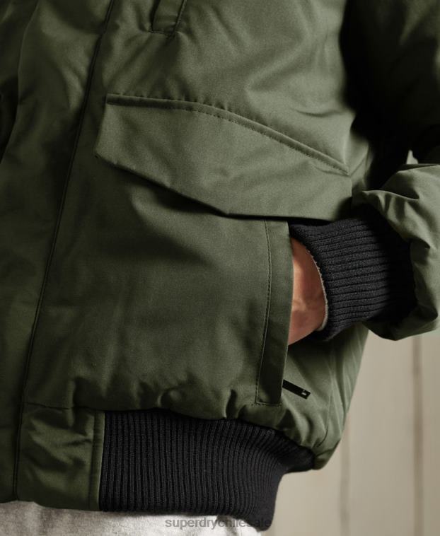 hombres Superdry caqui chaqueta bomber everest 2R68Z1084