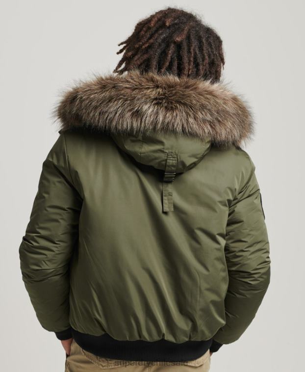 hombres Superdry caqui chaqueta bomber everest 2R68Z4452