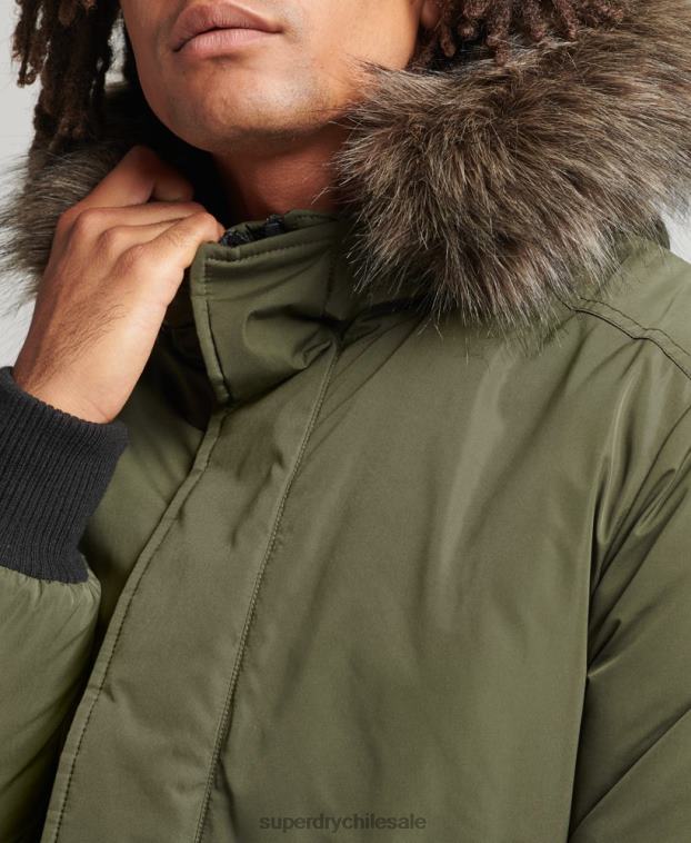 hombres Superdry caqui chaqueta bomber everest 2R68Z4452