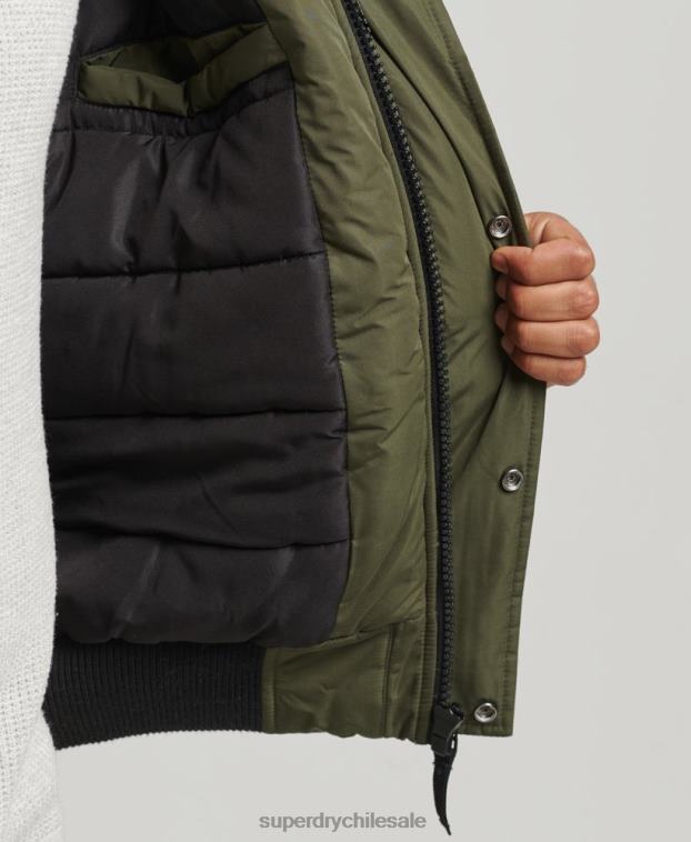 hombres Superdry caqui chaqueta bomber everest 2R68Z4452