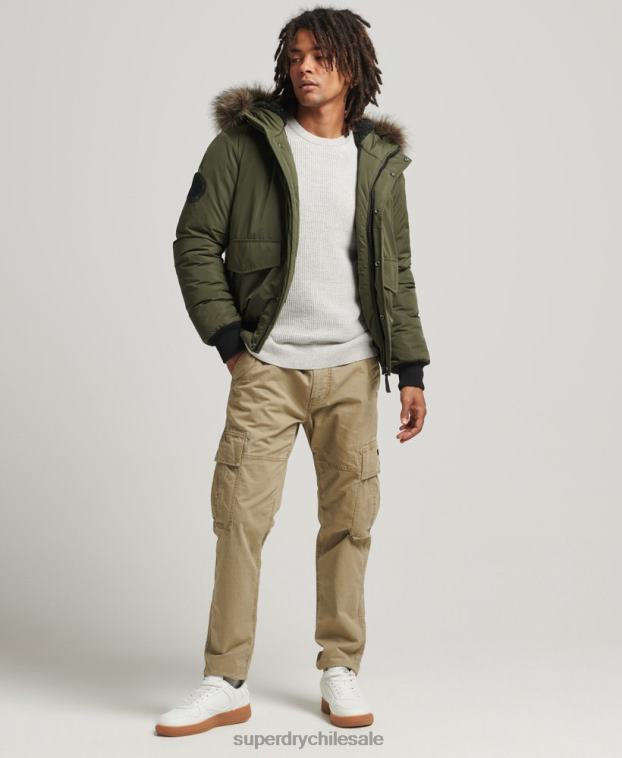 hombres Superdry caqui chaqueta bomber everest 2R68Z4452