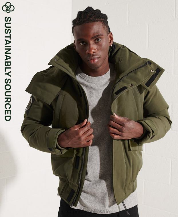 hombres Superdry caqui chaqueta bomber everest 2R68Z4518