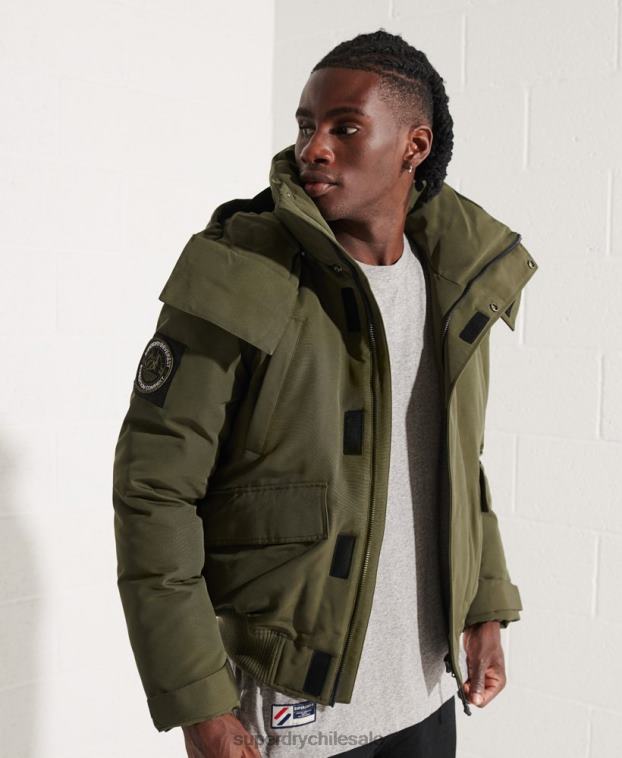 hombres Superdry caqui chaqueta bomber everest 2R68Z4518