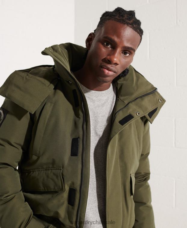 hombres Superdry caqui chaqueta bomber everest 2R68Z4518