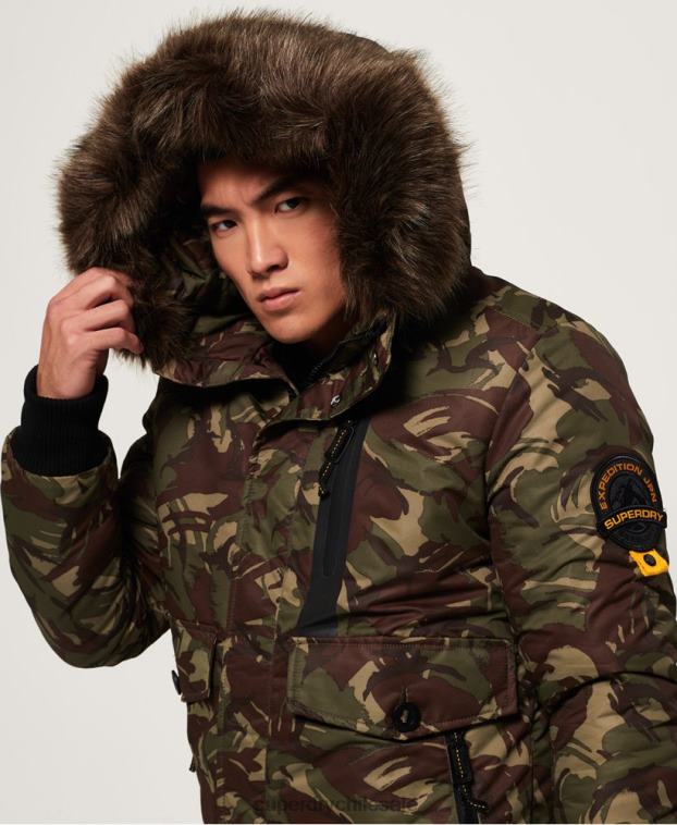 hombres Superdry caqui chaqueta bomber everest 2R68Z4708
