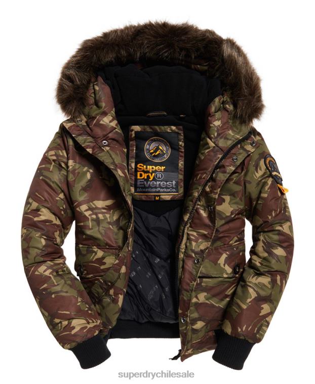 hombres Superdry caqui chaqueta bomber everest 2R68Z4708
