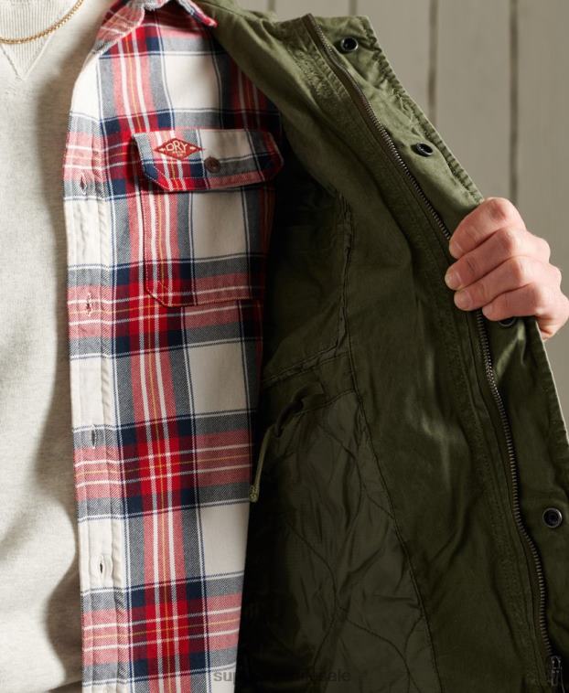 hombres Superdry caqui chaqueta clásica de novato 2R68Z1164