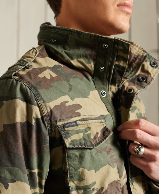 hombres Superdry caqui chaqueta clásica de novato 2R68Z4619
