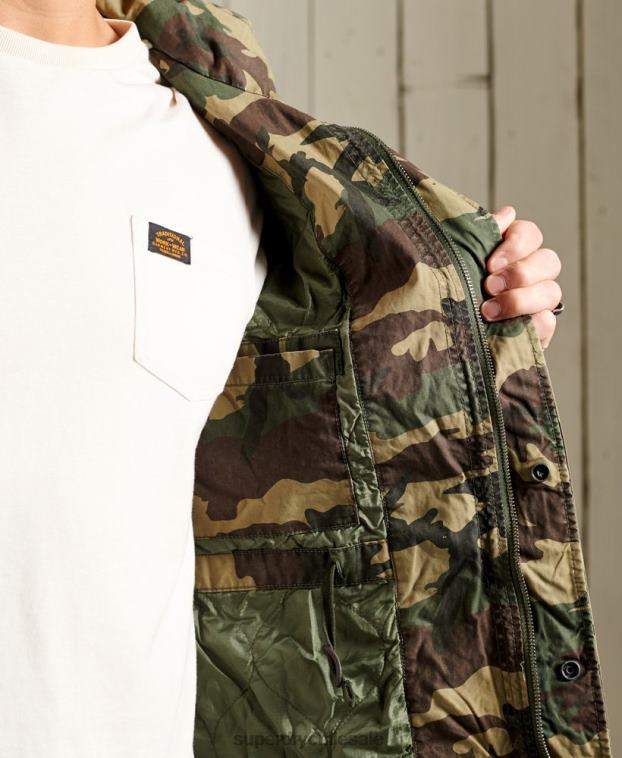 hombres Superdry caqui chaqueta clásica de novato 2R68Z4619