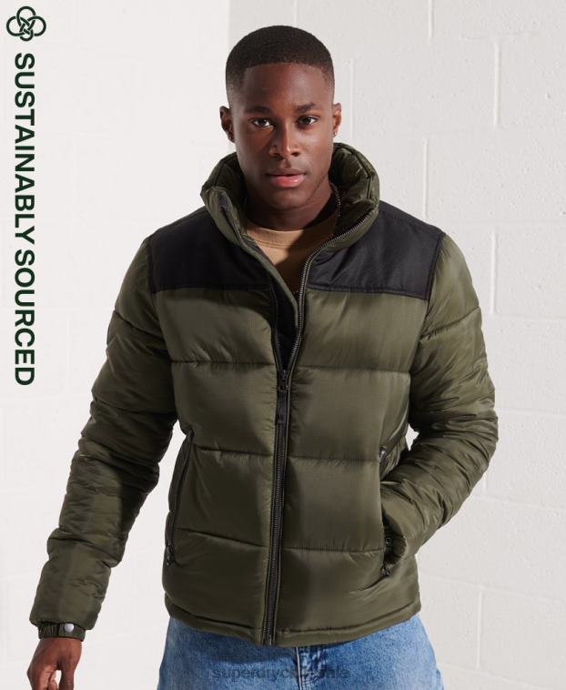 hombres Superdry caqui chaqueta de código 2R68Z4645