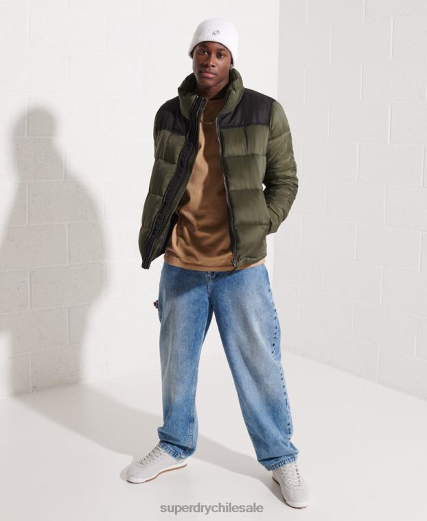 hombres Superdry caqui chaqueta de código 2R68Z4645