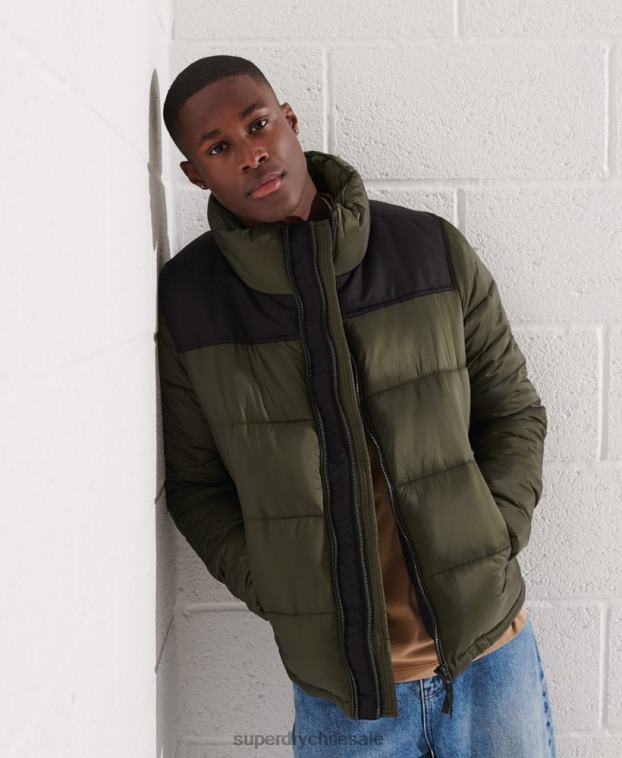 hombres Superdry caqui chaqueta de código 2R68Z4645