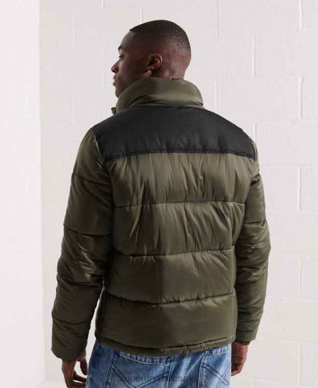 hombres Superdry caqui chaqueta de código 2R68Z4645