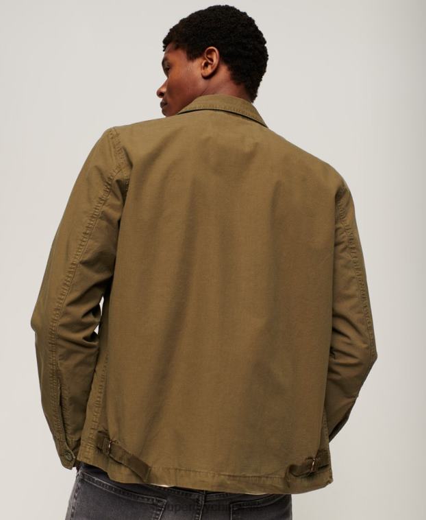 hombres Superdry caqui chaqueta de cubierta vintage 2R68Z26