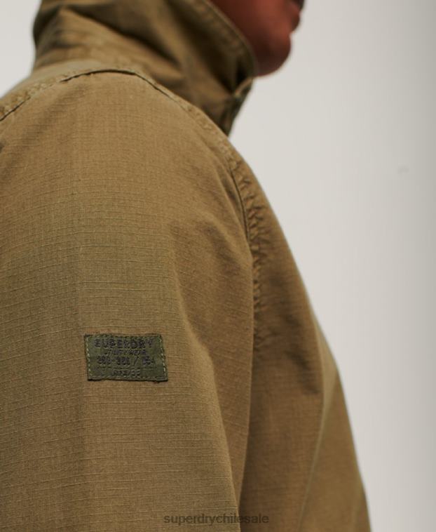 hombres Superdry caqui chaqueta de cubierta vintage 2R68Z26
