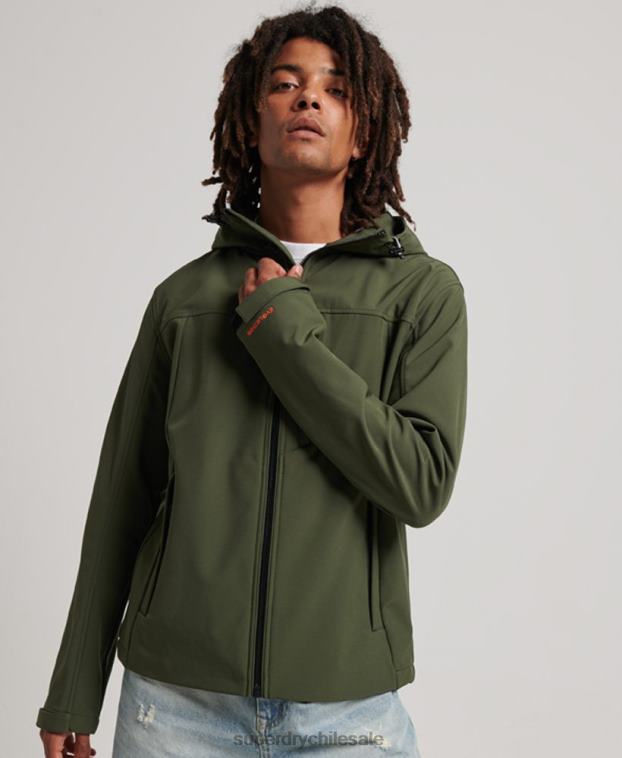 hombres Superdry caqui chaqueta de senderismo 2R68Z1063