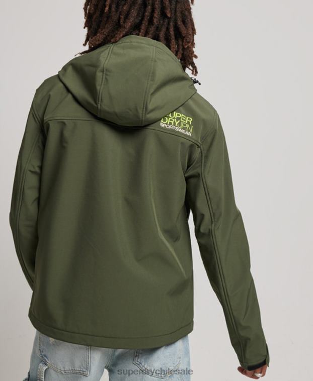 hombres Superdry caqui chaqueta de senderismo 2R68Z1063