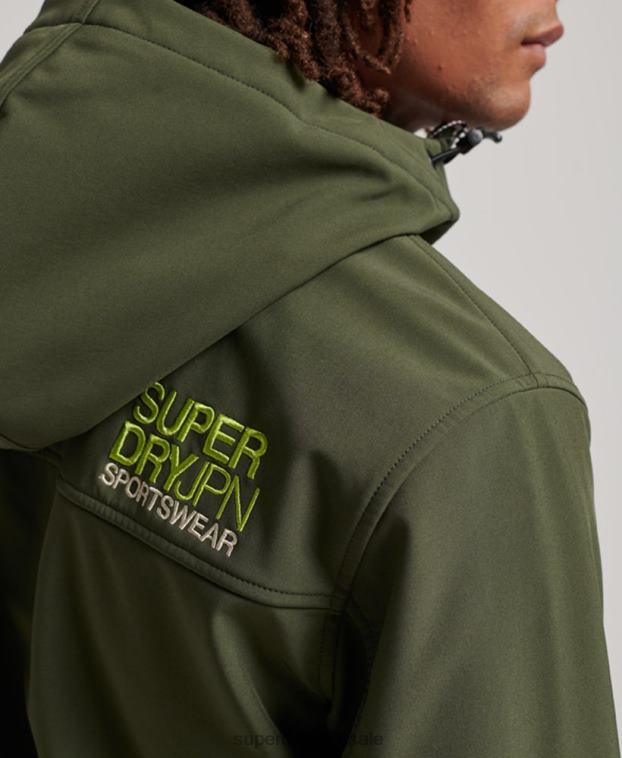 hombres Superdry caqui chaqueta de senderismo 2R68Z1063