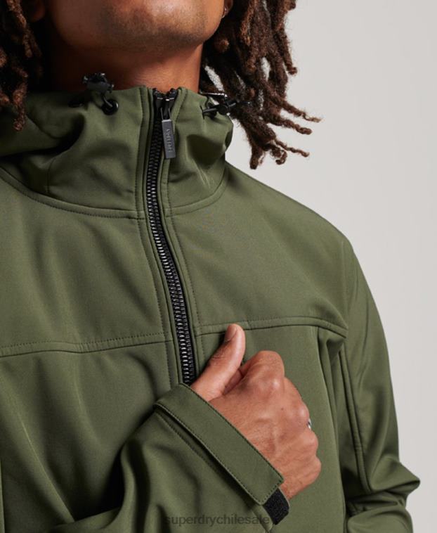 hombres Superdry caqui chaqueta de senderismo 2R68Z1063