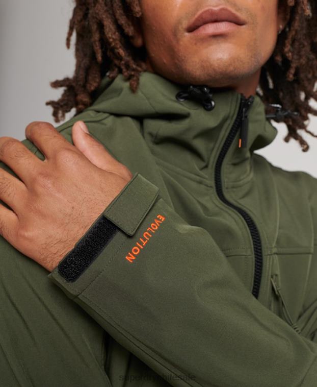 hombres Superdry caqui chaqueta de senderismo 2R68Z1063