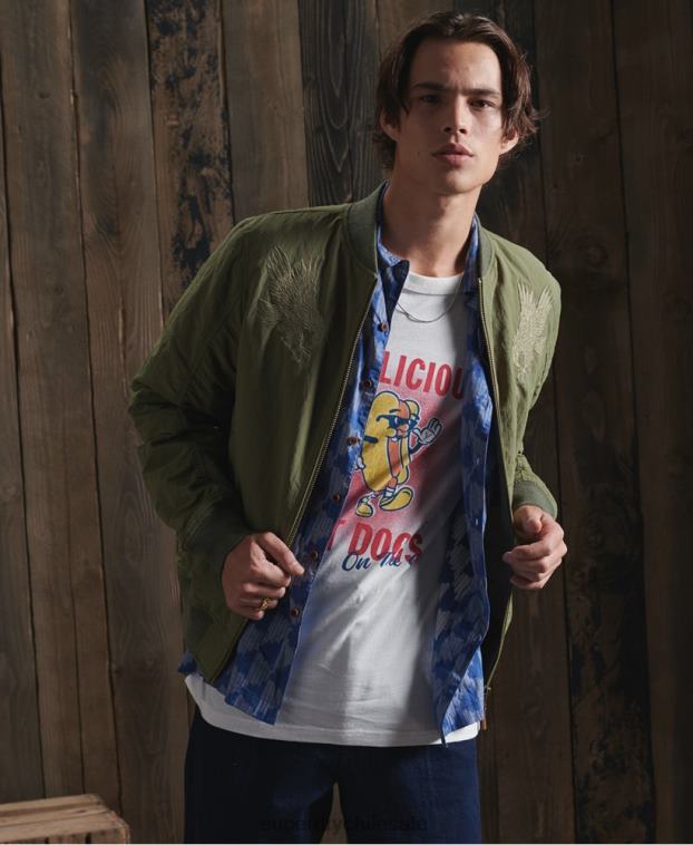 hombres Superdry caqui chaqueta dry souvenir edición limitada 2R68Z4772