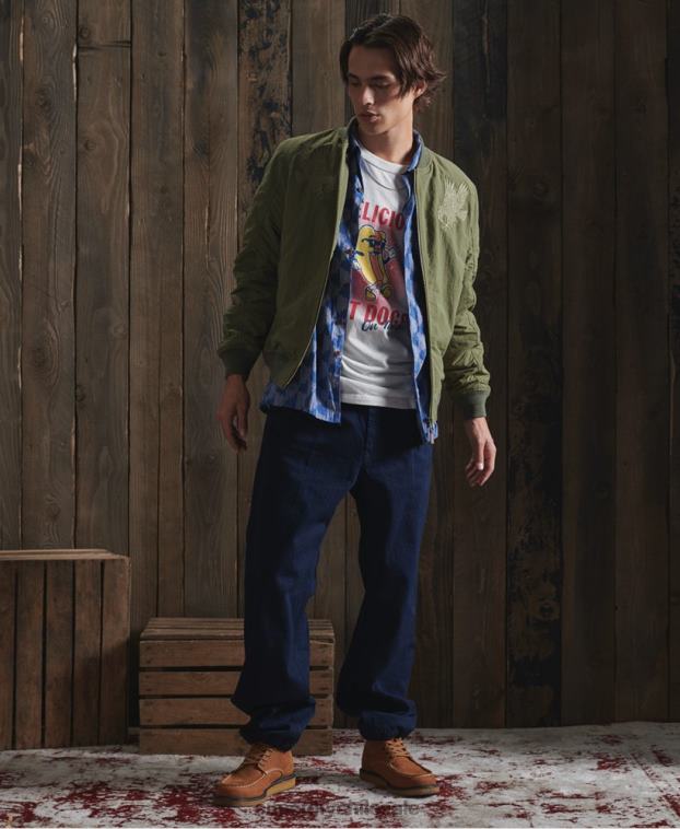 hombres Superdry caqui chaqueta dry souvenir edición limitada 2R68Z4772