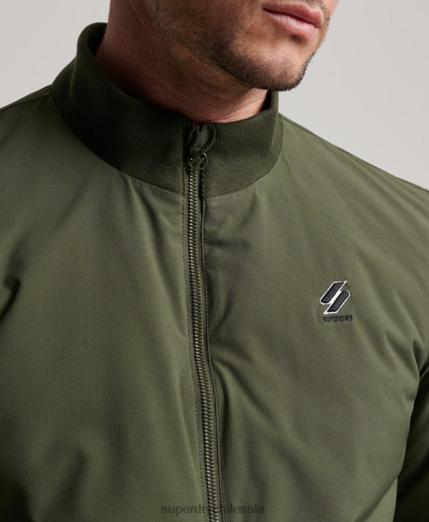 hombres Superdry caqui chaqueta harrington de entrenamiento 2R68Z925