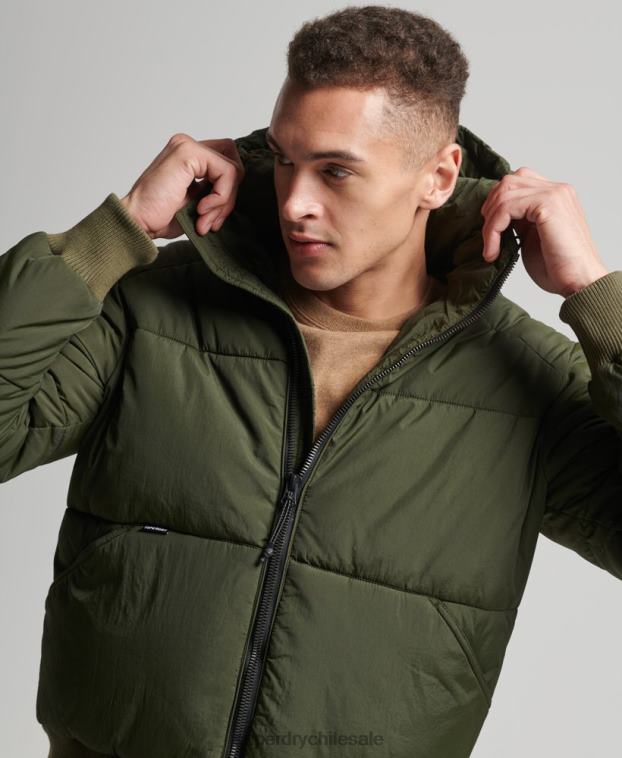 hombres Superdry caqui chaqueta recreativa montaña 2R68Z4521