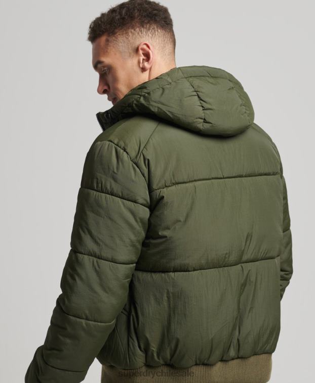hombres Superdry caqui chaqueta recreativa montaña 2R68Z4521