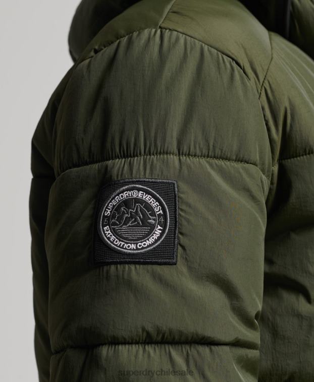 hombres Superdry caqui chaqueta recreativa montaña 2R68Z4521