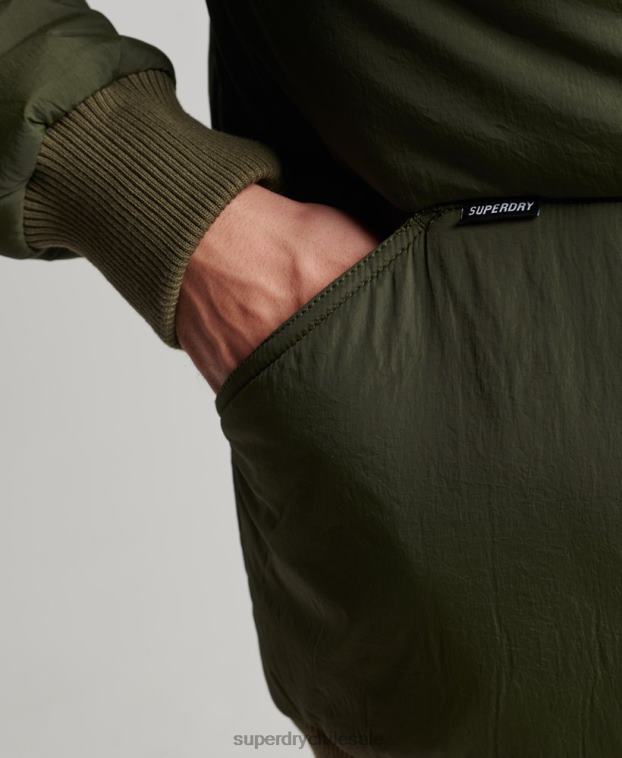 hombres Superdry caqui chaqueta recreativa montaña 2R68Z4521