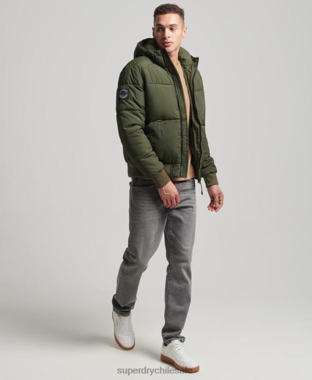 hombres Superdry caqui chaqueta recreativa montaña 2R68Z4521