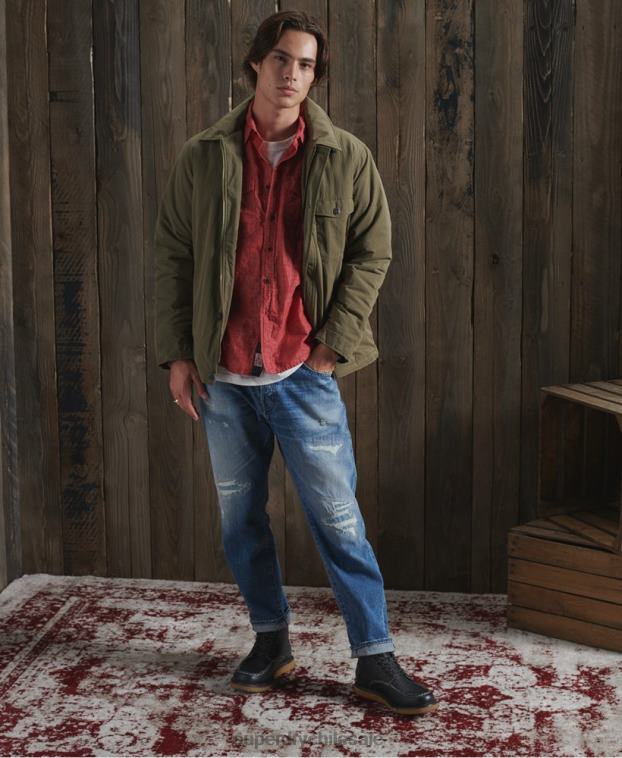 hombres Superdry caqui chaqueta sin mangas de edición limitada 2R68Z4771