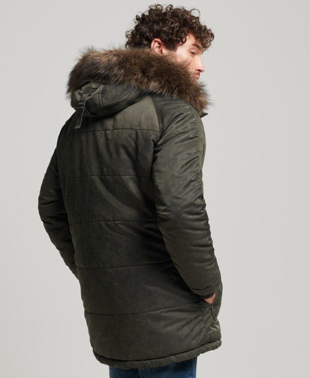 hombres Superdry caqui parka chinook 2R68Z4479