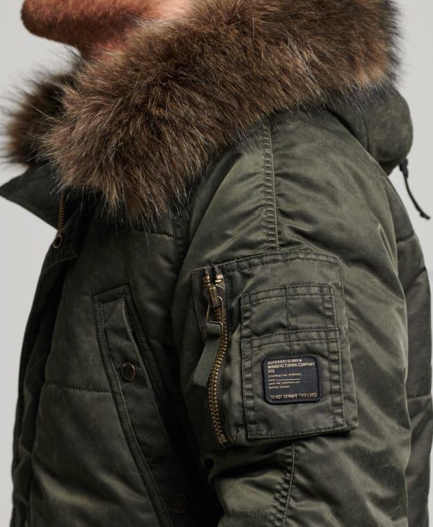 hombres Superdry caqui parka chinook 2R68Z4479