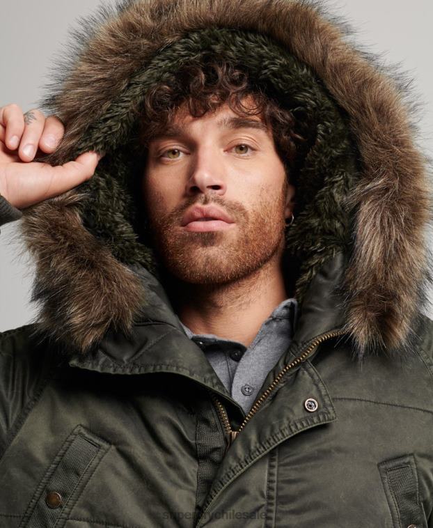 hombres Superdry caqui parka chinook 2R68Z4479
