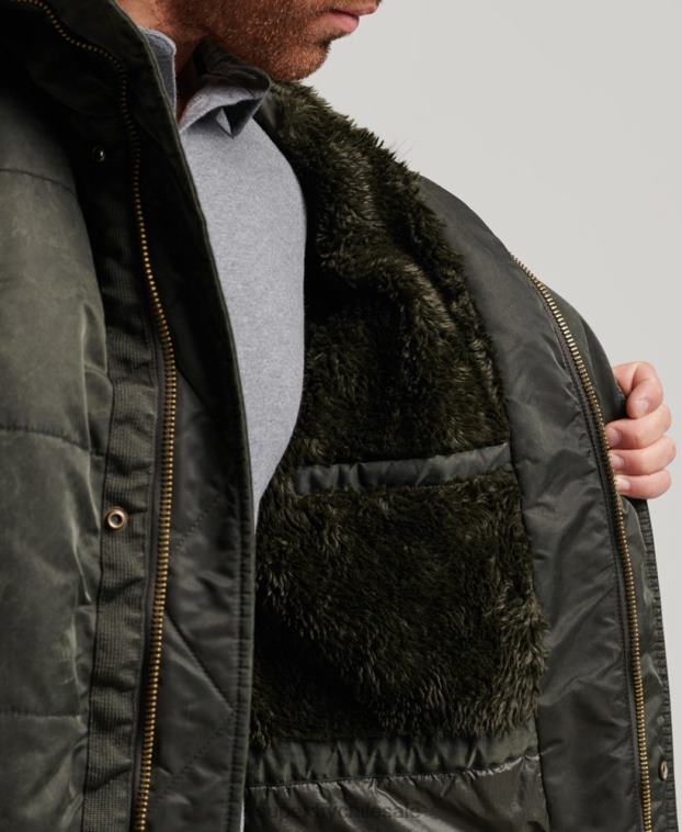 hombres Superdry caqui parka chinook 2R68Z4479