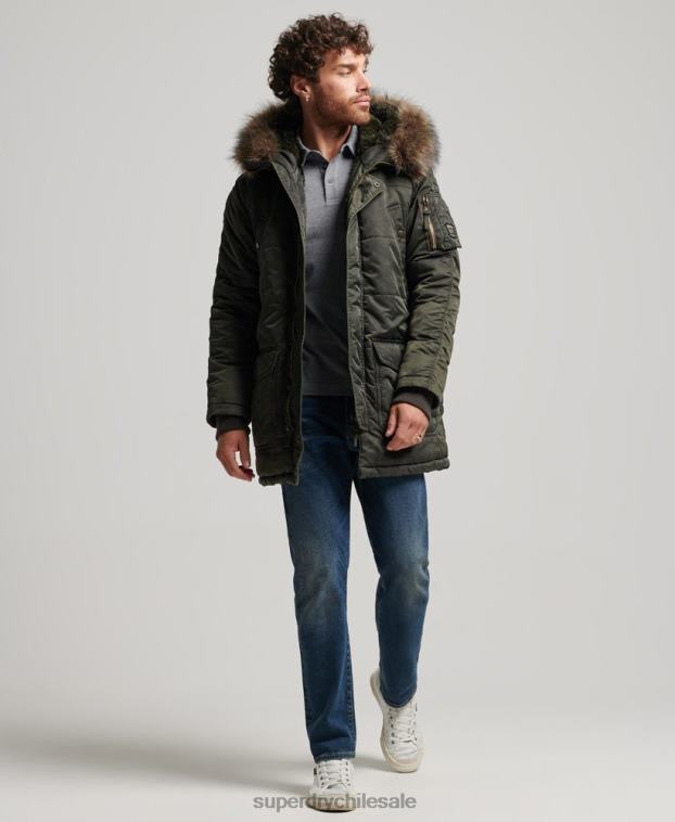 hombres Superdry caqui parka chinook 2R68Z4479
