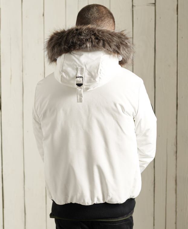 hombres Superdry crema chaqueta bomber everest 2R68Z4567