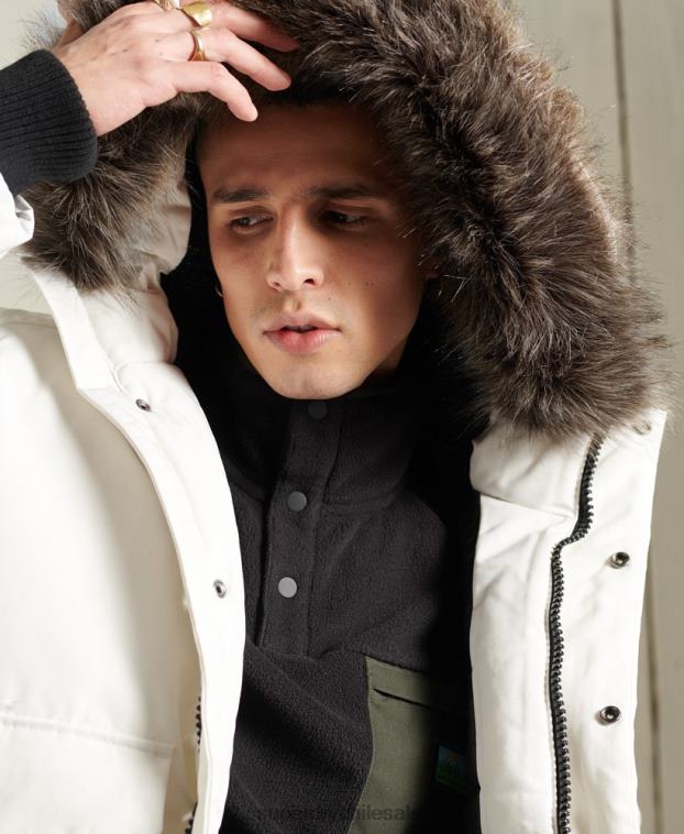 hombres Superdry crema chaqueta bomber everest 2R68Z4567