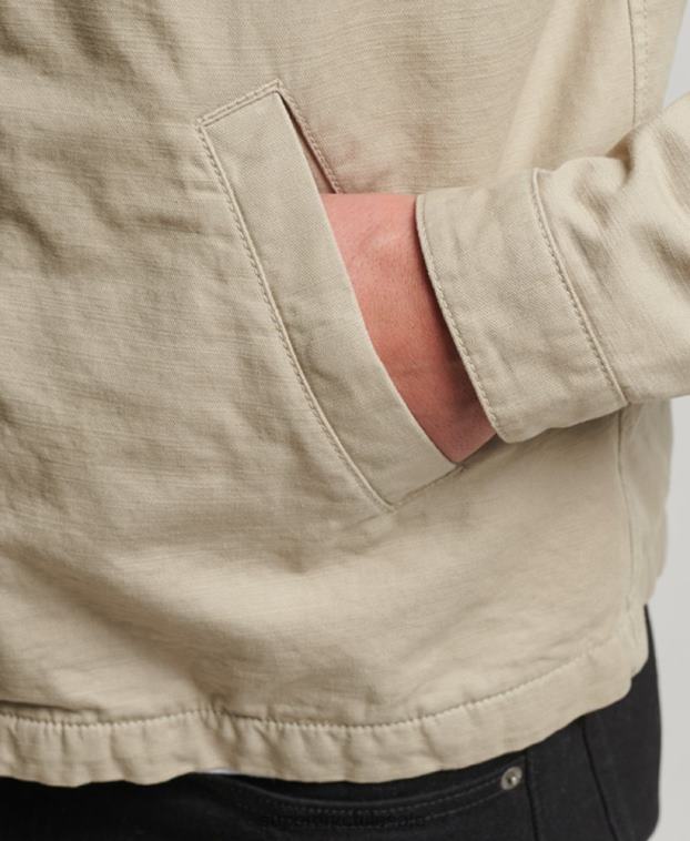 hombres Superdry crema chaqueta harrington clásica 2R68Z913
