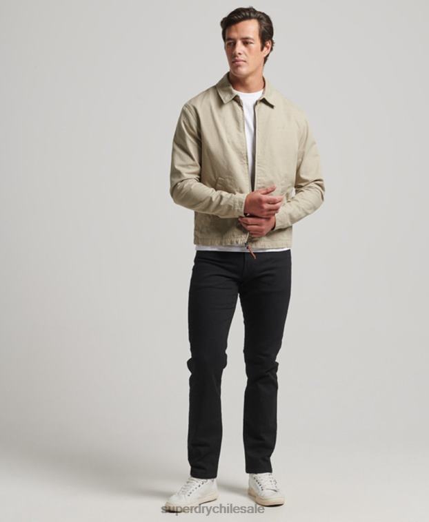 hombres Superdry crema chaqueta harrington clásica 2R68Z913