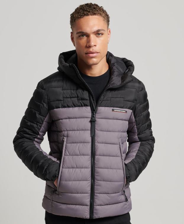 hombres Superdry gris chamarra fuji mixta de radar de expedición 2R68Z4469