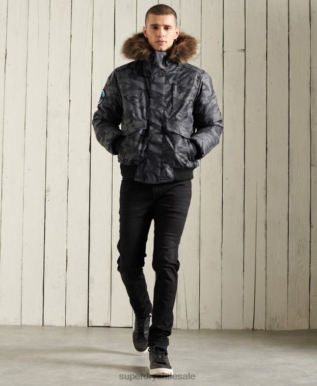 hombres Superdry gris chaqueta bomber everest 2R68Z4631