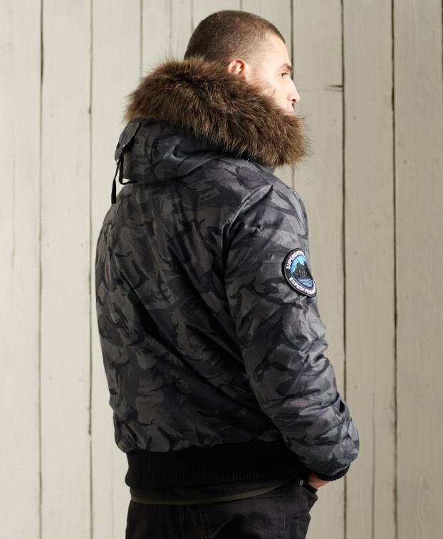 hombres Superdry gris chaqueta bomber everest 2R68Z4631