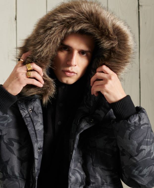 hombres Superdry gris chaqueta bomber everest 2R68Z4631