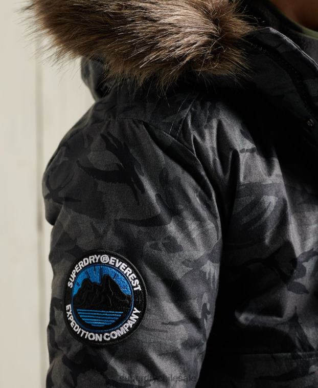 hombres Superdry gris chaqueta bomber everest 2R68Z4631